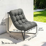 Outdoor Patio Chair, Breathable Wide Seat, Steel Frame