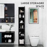 Freestanding Tall Bathroom Storage Cabinet with Adjustable Shelves, Bathroom Organizer