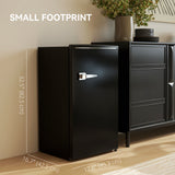 Retro Mini Fridge, 3.1 Cu. Ft Single Door Compact Refrigerator with Adjustable Thermostat, 2 Glass Shelves