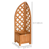 Raised Garden Bed with Trellis, Wooden Raised Planter Box with Corner Trellis
