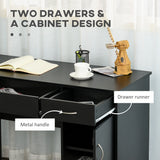 Computer Desk with Storage Drawers, Study Writing Table with Cabinet Adjustable Shelf for Home Office Workstation Bedroom