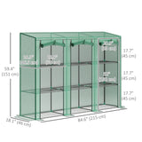 Lean-to Greenhouse with 3 Tier Shelves