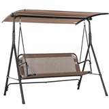 2-Person Porch Swing Chair, 2 Seater Patio Swing Bench w/ Adjustable Canopy