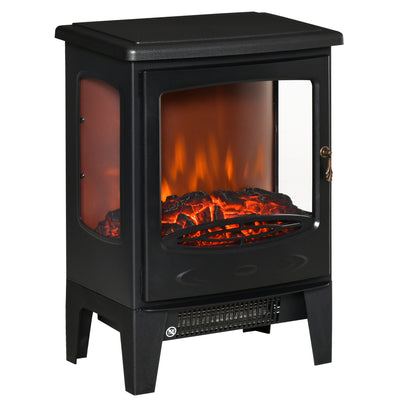 Electric Fireplace Heater, Freestanding Fireplace Stove with Realistic Adjustable Flame Effect and Adjustable Temperature