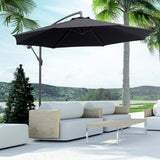 Parasol de patio 10' Deluxe Parasol de marché extérieur Banana Suspendu Ombrelle avec base croisée à manivelle