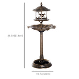 3-in-1 Garden Bird Bath Bowl Pedastal with Bird Feeder, Large Water Basin