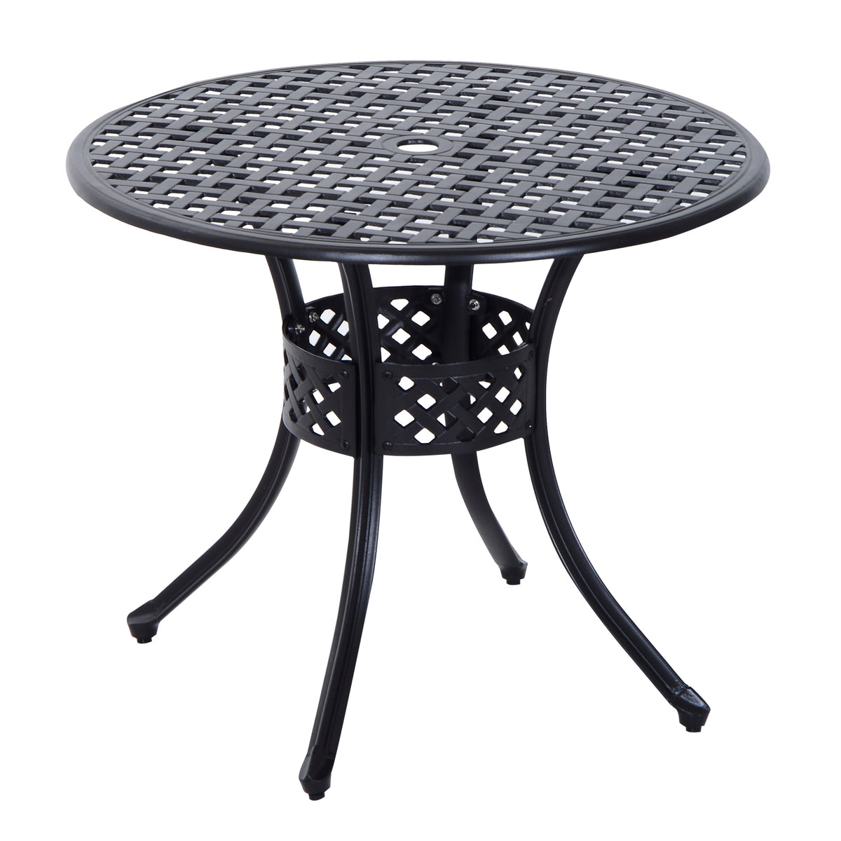 Table à manger ronde pour patio 33 pouces avec trou pour parasol