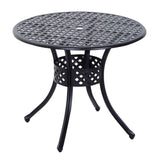 Table à manger ronde pour patio 33 pouces avec trou pour parasol