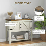 Farmhouse Kitchen Storage Cabinet, Free Standing Sideboard Console Table with Barn Doors, Bottom Shelf
