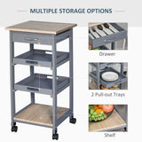 Kitchen Island Rolling Trolley Utility Serving Cart with Drawer