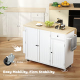 Kitchen Island Cart, Rolling Kitchen Island Table with Drop Leaf, Drawer