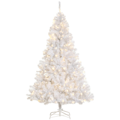 6FT Prelit Artificial Christmas Tree Warm White LED Light Holiday Home Xmas Decoration with Automatic Open
