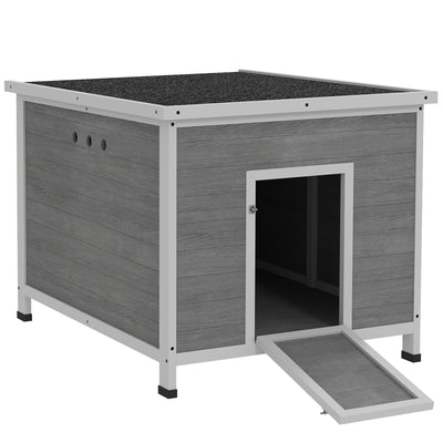 Duck Coop, Wooden Chicken House Rabbit Hutch with Openable Roof