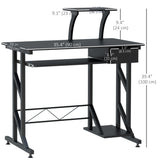 Computer Desk with Keyboard Tray, Writing Desk with Drawer, Workstation for Home Office