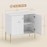 Sideboard, Modern Buffet Cabinet, Coffee Bar Cabinet with Fluted Doors and Adjustable Shelf