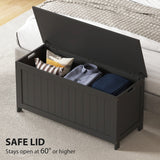 Storage Trunk with 2 Safety Hinges, Modern Entryway Bench with Side Handles
