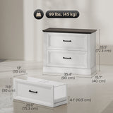 Lateral Filing Cabinet, Farmhouse File Cabinet with 2 Silent Drawers for Letter/A4/Legal Size Files