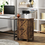 Vertical Filing Cabinet with 2 Drawers, Rustic Farmhouse Office Storage Cabinet for A4, Letter Size