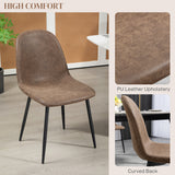 Ensemble Chaises Salle à Manger Rétro 4 Pièces, Chaises Cuisine Rembourrage Similicuir pour Salon