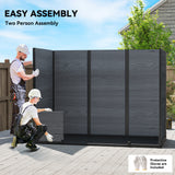 8 x 4 ft Plastic Garden Shed, Wood-Effect Outdoor Storage Shed with Floor, Lockable Doors and Vents