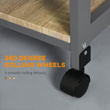 Rolling Kitchen Island Cart, Mobile Utility Storage Cart with Drawer, Removable Tray