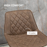 Lot de 2 chaises de bar de hauteur comptoir en cuir PU, tabourets de bar de 70,5 cm avec pieds en métal pour salle à manger