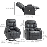 Lift Chair for Elderly, PU Leather Electric Recliner Chair with Quick Assembly