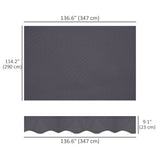 11' x 10' Retractable Awning Fabric Replacement Outdoor Sunshade Canopy Awning Cover