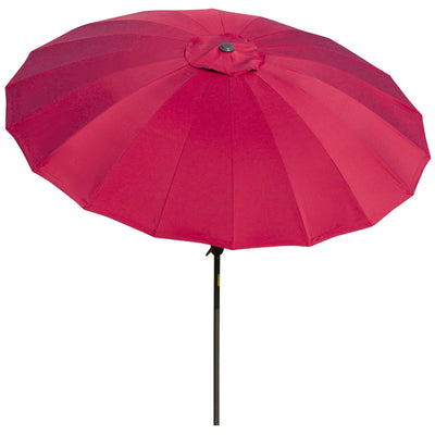 8ft Shanghai Garden Parasol Umbrella with Crank & Tilt, Adjustable Outdoor Sun Shade