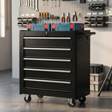 Rolling Tool Chest, 5-Drawer Lockable Tool Cabinet with 4 Wheels, Toolbox Storage Organizer for Garage