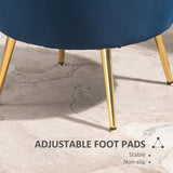 Fauteuil d'appoint moderne, fauteuil de club en tissu velouté avec pieds en métal doré pour chambre à coucher