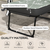 Outdoor Lounge Chair with Padded Cushion, Folding Reclining Patio Garden Chair with Recline Back, Footrest
