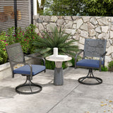 2 Pieces Patio Swivel Chairs with Cushion