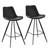 Ensemble de 2 tabourets de bar en microfibre, chaise de bar avec pieds en métal siège à coussin rembourré pour salle à manger