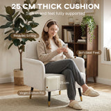 Fauteuil d'accent moderne capitonné avec pieds métalliques, Fauteuil de lecture rembourré pour salon