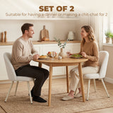 Dining Chairs Velvet Fabric Upholstered Kitchen Chairs Metal Legs Set of 2