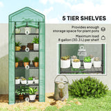 5 Tier Mini Greenhouse, Portable Outdoor Flower Stand with Shelf Clips, Indoor Greenhouse with Steel Frame, 27.25