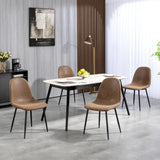 Ensemble Chaises Salle à Manger Rétro 4 Pièces, Chaises Cuisine Rembourrage Similicuir pour Salon