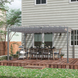 12.8' x 9.7' Outdoor Pergola with Retractable Roof