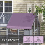 Outdoor Cat Enclosure Wooden Feral Cat House w/ Weatherproof Canopy, for 3-6 Cats