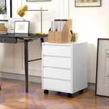 4 Drawer File Cabinet, Vertical Filing Cabinet with Wheels, Modern Printer Stand for Home Office