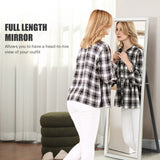 Floor Standing Mirror, Leaning or Wall Mirror with Frame for Bedroom
