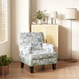 Upholstered Armchair, Mid-Century Accent Chair with Floral Pattern