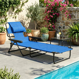 Folding Lounge Chair w/ Reclining Back