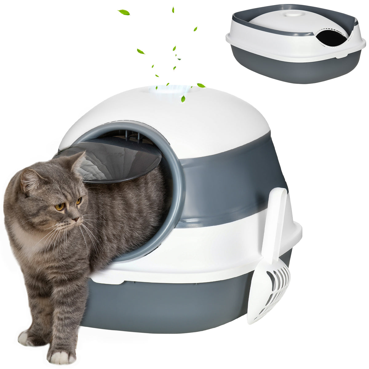 Foldable Large Cat Litter Box with Lid