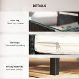 Ensemble de mobilier d'extérieur en rotin 4 pièces, ensemble de mobilier patio avec table à café 22,8