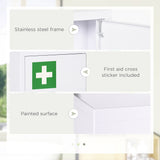 Armoire à pharmacie verrouillable, boîte murale médicale 3 étages en acier avec 2 clés et tablettes pour salle de bain