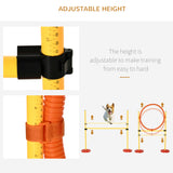 Ensemble d'entraînement d'agilité portable 3 pièces pour chiens avec barre de tissage réglable, saut en hauteur réglable
