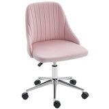Vanity Chair for Makeup, Velvet Comfy Office Chair with Adjustable Height, Swivel Wheels for Bedroom