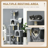 Grand arbre à chats pour chats d'intérieur, tour à chats multi-niveaux 70